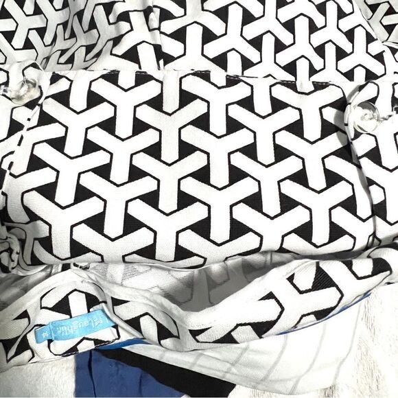 J. McLaughlin Geometric Double Zip
Up Pant Black White 14 Crop Ankle High Rise - Picture 9 of 10